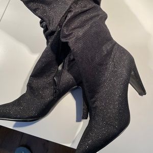 Black glittery boots